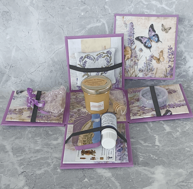Coffret Cadeau Lavande. Fait Main et Artisanat de Provence. Effet surprise