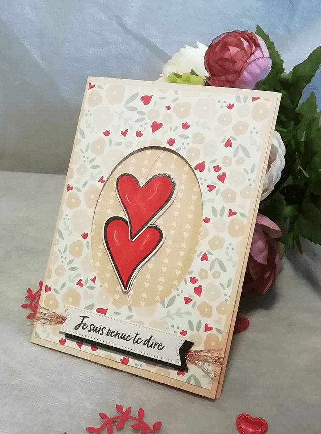 Carte coeur suspendu